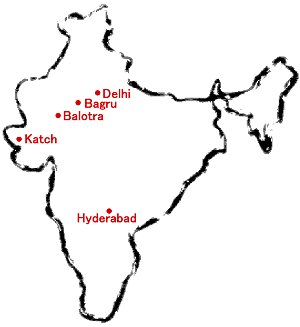 インドの染色に関わる地図